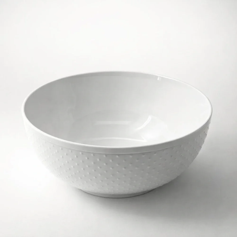 Williams Sonoma Swiss Dot Ceramic WHITE Mixing Bowls Set of 3 NWOB
